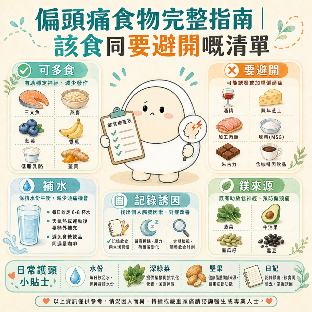 偏頭痛食物
