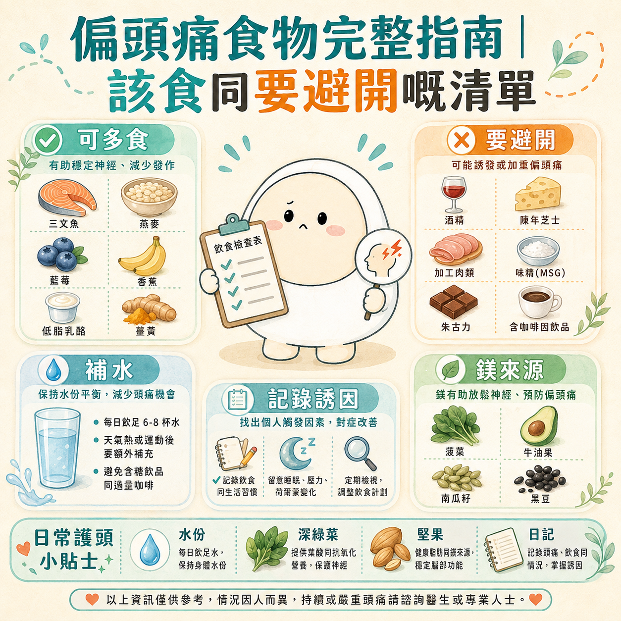 偏頭痛食物